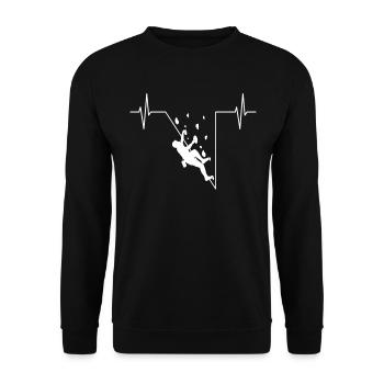 Climber ECG ligne d’escalade mur d’escalade salle d’escalade - Sweat-shirt Unisexe - noir - Devant - Alina (178cm) & Michal (187cm)