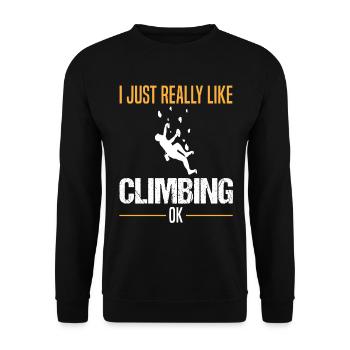 Grimpeur Drôle de dicton mur d’escalade salle d’escalade - Sweat-shirt Unisexe - noir - Devant - Alina (178cm) & Michal (187cm)