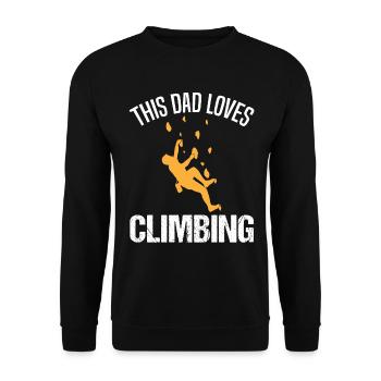 Climber Papa Saying Climbing Wall Gift - Unisex Sweatshirt - black - Front - Alina (178cm) & Michal (187cm)