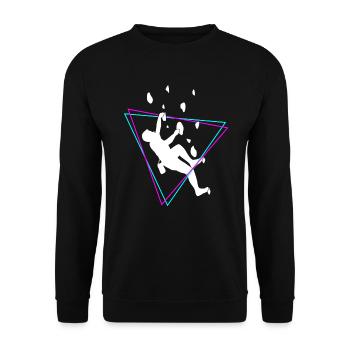 Kletterer Bergsteiger Kletterwand Retro Geschenk - Unisex Pullover - Schwarz - Vorne - Alina (178cm) & Michal (187cm)