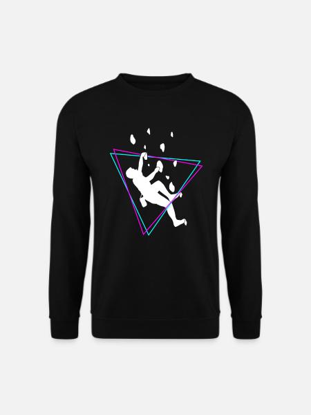 Kletterer Bergsteiger Kletterwand Retro Geschenk - Unisex Pullover - Schwarz