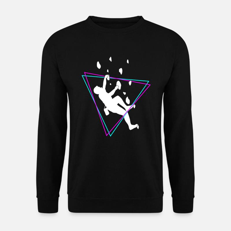 Kletterer Bergsteiger Kletterwand Retro Geschenk - Unisex Pullover - Schwarz