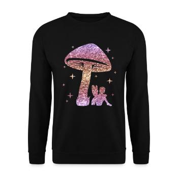Glitter Fairy Elf Fairy Tale Ladies Girl Gift - Unisex Sweatshirt - black - Front - Alina (178cm) & Michal (187cm)
