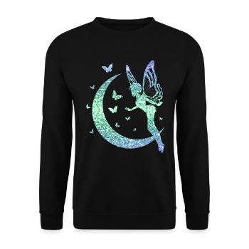 Glitter Fairy Elf Fairy Tale Ladies Girl Gift - Unisex Sweatshirt - black - Front - Alina (178cm) & Michal (187cm)