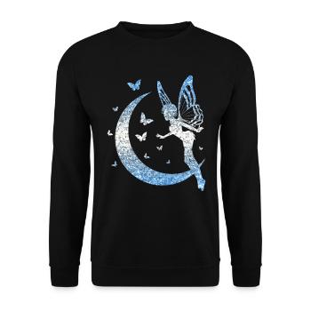 Glitter Fairy Elf Fairy Tale Ladies Girl Gift - Unisex Sweatshirt - black - Front - Alina (178cm) & Michal (187cm)