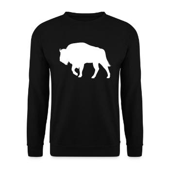 Bison Bison Bison Forest Animals Animal Lovers Gift - Unisex Sweatshirt - black - Front - Alina (178cm) & Michal (187cm)