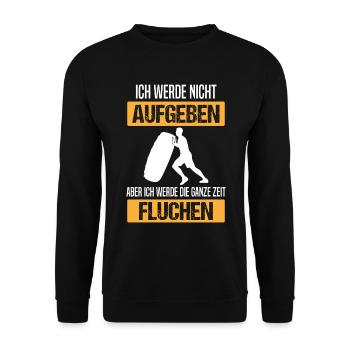 Bodybuilding Kraftsport Tire Flip Spruch Geschenk - Unisex Pullover - Schwarz - Vorne - Alina (178cm) & Michal (187cm)