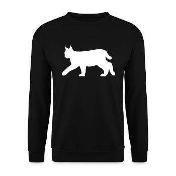 Luchs Rotluchs Waldtiere Tierliebhaber Geschenk - Unisex Pullover - Schwarz - Vorne - Alina (178cm) & Michal (187cm)