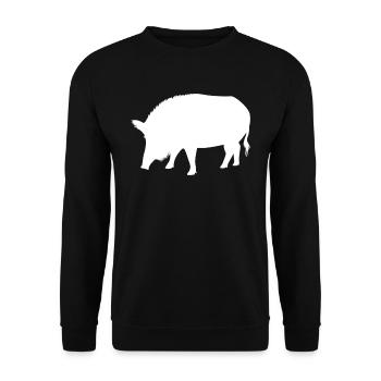 Wild Boar Forest Animals Animal Lovers Gift - Unisex Sweatshirt - black - Front - Alina (178cm) & Michal (187cm)