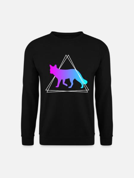Fuchs Waldtiere Tierliebhaber Retro Geschenk - Unisex Pullover - Schwarz