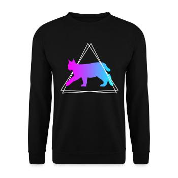 Lynx Retro Forest Animals Animal Lovers Gift - Unisex Sweatshirt - black - Front - Alina (178cm) & Michal (187cm)