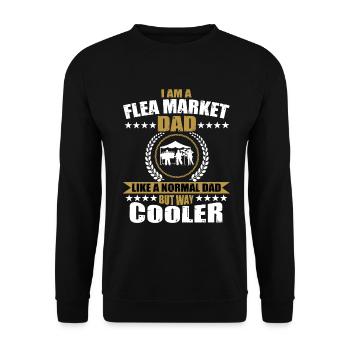 Flohmarkt Papa - Unisex Pullover - Schwarz - Vorne - Alina (178cm) & Michal (187cm)