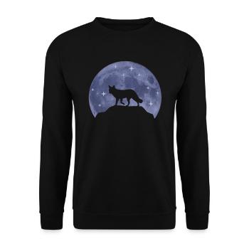 Fuchs Mond Waldtiere Tierliebhaber Geschenk - Unisex Pullover - Schwarz - Vorne - Alina (178cm) & Michal (187cm)