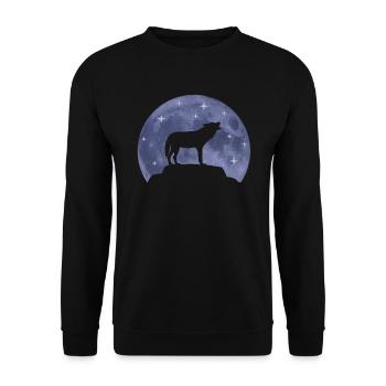 Loup Chien Lune Forêt Animaux Animal Lover Cadeau - Sweat-shirt Unisexe - noir - Devant - Alina (178cm) & Michal (187cm)