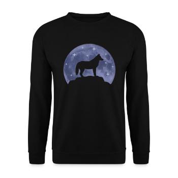 Wolf Hund Mond Waldtiere Tierliebhaber Geschenk - Unisex Pullover - Schwarz - Vorne - Alina (178cm) & Michal (187cm)