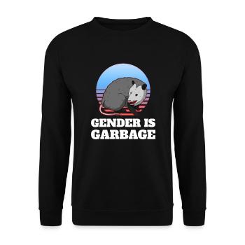 Gender Is Garbage LGBT Nichtbinär - Unisex Pullover - Schwarz - Vorne - Alina (178cm) & Michal (187cm)