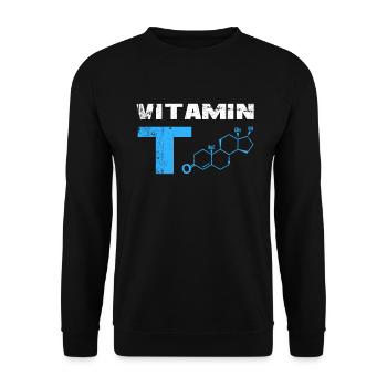 Testosteron Testo Bodybuilding Fitnessstudio Gym - Unisex Pullover - Schwarz - Vorne - Alina (178cm) & Michal (187cm)