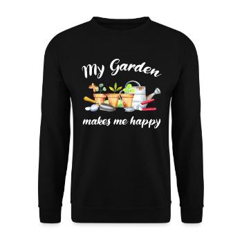 Garten Spruch Gärtner Hobbygärtner Geschenkidee - Unisex Pullover - Schwarz - Vorne - Alina (178cm) & Michal (187cm)