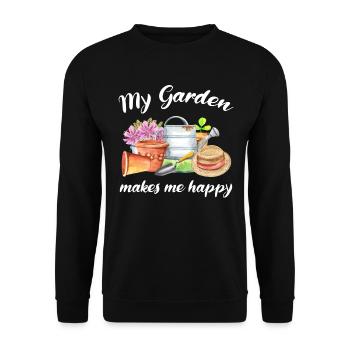 Garten Spruch Gärtner Hobbygärtner Geschenkidee - Unisex Pullover - Schwarz - Vorne - Alina (178cm) & Michal (187cm)