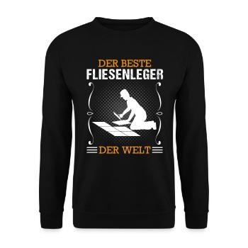 Fliesenleger Beruf Ausbildung Handwerker Geschenk - Unisex Pullover - Schwarz - Vorne - Alina (178cm) & Michal (187cm)