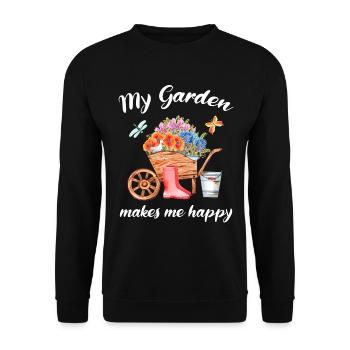 Garten Spruch Gärtner Hobbygärtner Geschenkidee - Unisex Pullover - Schwarz - Vorne - Alina (178cm) & Michal (187cm)