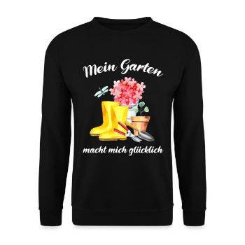 Garten Spruch Gärtner Hobbygärtner Geschenkidee - Unisex Pullover - Schwarz - Vorne - Alina (178cm) & Michal (187cm)
