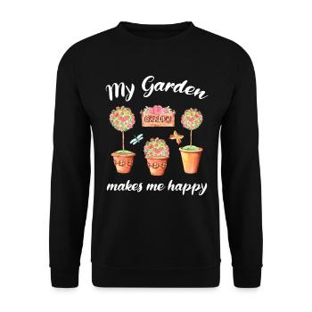 Garten Spruch Gärtner Hobbygärtner Geschenkidee - Unisex Pullover - Schwarz - Vorne - Alina (178cm) & Michal (187cm)