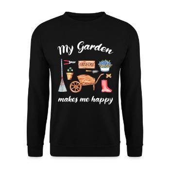 Garten Spruch Gärtner Hobbygärtner Geschenkidee - Unisex Pullover - Schwarz - Vorne - Alina (178cm) & Michal (187cm)