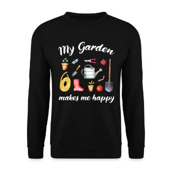 Garten Spruch Gärtner Hobbygärtner Geschenkidee - Unisex Pullover - Schwarz - Vorne - Alina (178cm) & Michal (187cm)