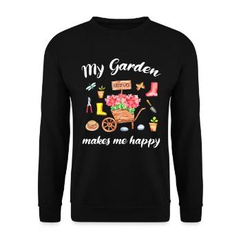 Garten Spruch Gärtner Hobbygärtner Geschenkidee - Unisex Pullover - Schwarz - Vorne - Alina (178cm) & Michal (187cm)
