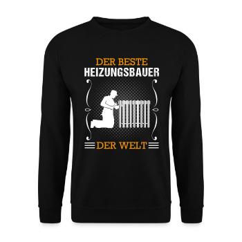 Heizungsbauer Beruf Sanitär Handwerker Geschenk - Unisex Pullover - Schwarz - Vorne - Alina (178cm) & Michal (187cm)