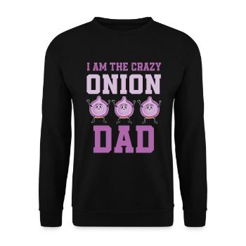 Crazy Onion Dad - Unisex Sweatshirt - black - Front - Alina (178cm) & Michal (187cm)