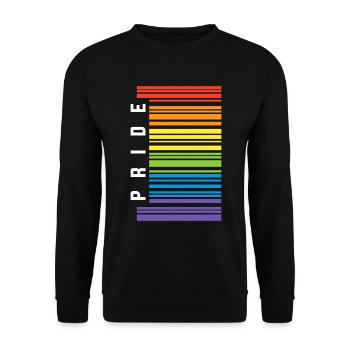 Pride Stripes | Rainbow - Unisex Sweatshirt - black - Front - Alina (178cm) & Michal (187cm)