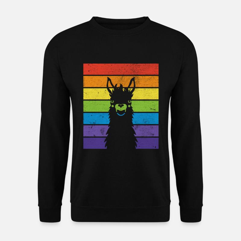 Regenbogen Alpaka | LGBT Humor - Unisex Pullover - Schwarz