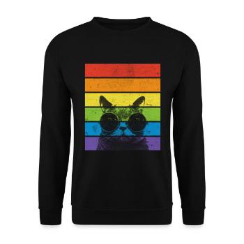 Pride Cat | Rainbow | Cat lovers - Unisex Sweatshirt - black - Front - Alina (178cm) & Michal (187cm)