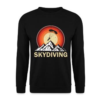Skydiving | Retro Adventure - Unisex Pullover - Schwarz - Vorne - Alina (178cm) & Michal (187cm)