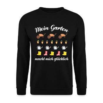 Garten Spruch Gärtner Hobbygärtner Geschenkidee - Unisex Pullover - Schwarz - Vorne - Alina (178cm) & Michal (187cm)