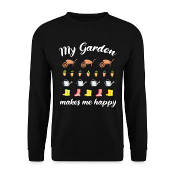 Garten Spruch Gärtner Hobbygärtner Geschenkidee - Unisex Pullover - Schwarz - Vorne - Alina (178cm) & Michal (187cm)