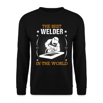 Schweißer Beruf Schweißgerät Handwerker Geschenk - Unisex Pullover - Schwarz - Vorne - Alina (178cm) & Michal (187cm)