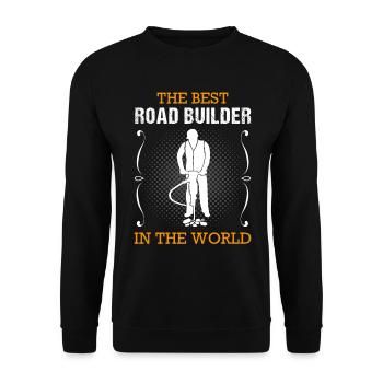 Road Builder Profession Road Construction Worker Gift - Unisex Sweatshirt - black - Front - Alina (178cm) & Michal (187cm)