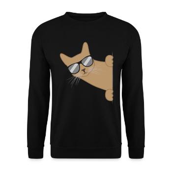 Cat With Sunglasses Funny Kitten Gift - Unisex Sweatshirt - black - Front - Alina (178cm) & Michal (187cm)