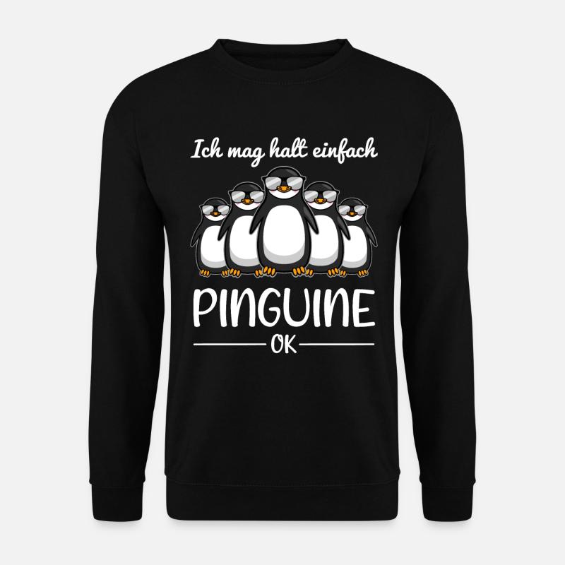 Pinguin Liebhaber Spruch Lustiges Geschenk - Unisex Pullover - Schwarz