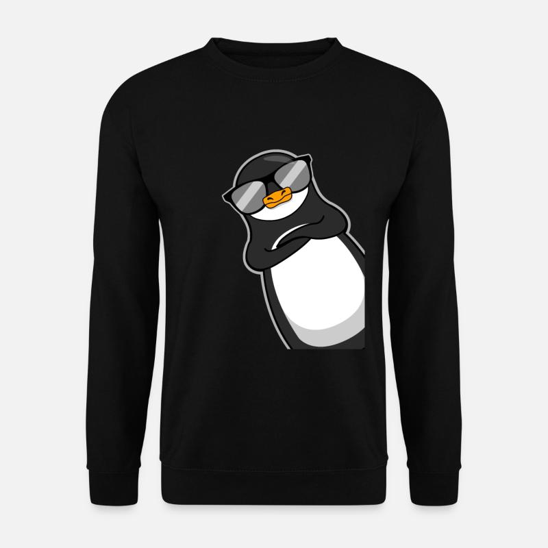 Lustiger Pinguin Mit Sonnenbrille Cooles Geschenk - Unisex Pullover - Schwarz