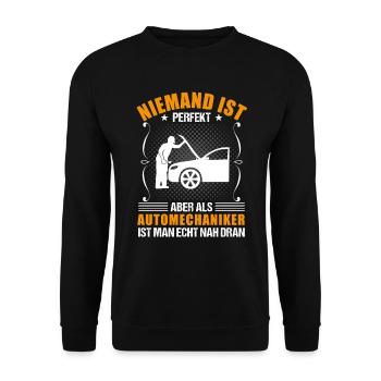 Automechaniker Beruf Lustiger Spruch Geschenk - Unisex Pullover - Schwarz - Vorne - Alina (178cm) & Michal (187cm)