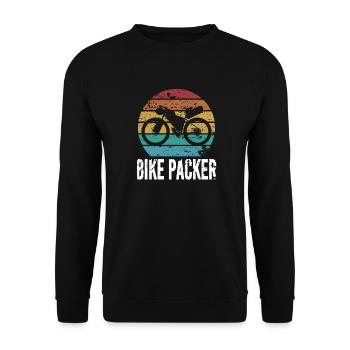 Bikepacking Bike Cycling Adventure Gift - Unisex Sweatshirt - black - Front - Alina (178cm) & Michal (187cm)