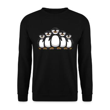 Drôle de pingouin gang avec lunettes de soleil cadeau - Sweat-shirt Unisexe - noir - Devant - Alina (178cm) & Michal (187cm)