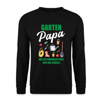 Garten Papa Lustiger Spruch Geschenk Herren - Unisex Pullover - Schwarz - Vorne - Alina (178cm) & Michal (187cm)