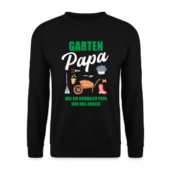 Garten Papa Lustiger Spruch Geschenk Herren - Unisex Pullover - Schwarz - Vorne - Alina (178cm) & Michal (187cm)