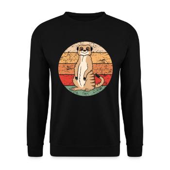 Meerkat Lover Retro Gift Funny Animals - Unisex Sweatshirt - black - Front - Alina (178cm) & Michal (187cm)