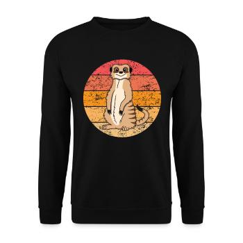 Meerkat Lover Retro Gift Funny Animals - Unisex Sweatshirt - black - Front - Alina (178cm) & Michal (187cm)
